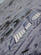 Photo4: 3E01z60  Japanese Kimono Silk  FABRIC Garden Black 41.3x14.2 (4)