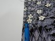Photo7: 3E01z60  Japanese Kimono Silk  FABRIC Garden Black 41.3x14.2 (7)