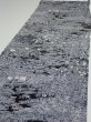 Photo3: 3E02z90  Japanese Kimono Silk  FABRIC Garden Black 64.6x14.2 (3)
