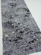 Photo2: 3E03z90  Japanese Kimono Silk  FABRIC Garden Black 64.2x14.2 (2)