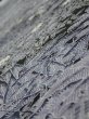 Photo4: 3E06z50  Japanese Kimono Silk  FABRIC Garden Black 58.3x7.5 (4)