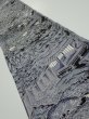 Photo1: 3E07z50  Japanese Kimono Silk  FABRIC Garden Black 56.7x7.5 (1)