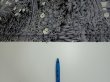 Photo6: 3E07z50  Japanese Kimono Silk  FABRIC Garden Black 56.7x7.5 (6)