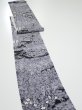 Photo4: 3E08z60  Japanese Kimono Silk  FABRIC Garden Black 79.9x6.7 (4)