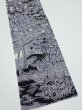 Photo4: 3E09z30  Japanese Kimono Silk  FABRIC Garden Black 35.0x6.7 (4)