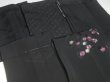 Photo7: 6GHB4z14  Japanese Kimono Silk BLACK HAORI 25pcs FREE SHIPPING (7)