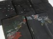 Photo6: 6GHB5z14  Japanese Kimono Silk BLACK HAORI 25pcs FREE SHIPPING (6)