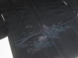 Photo4: 6GHB6z14  Japanese Kimono Silk BLACK HAORI 25pcs FREE SHIPPING (4)