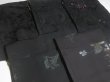 Photo8: 6GHB6z14  Japanese Kimono Silk BLACK HAORI 25pcs FREE SHIPPING (8)