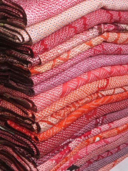 Photo1: 6SHG1z12  Japanese Kimono Silk SHIBORI HAORI 20pcs FREE SHIPPING (1)