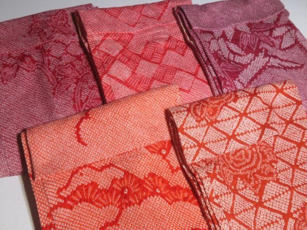 Photo4: 6SHG1z12  Japanese Kimono Silk SHIBORI HAORI 20pcs FREE SHIPPING (4)