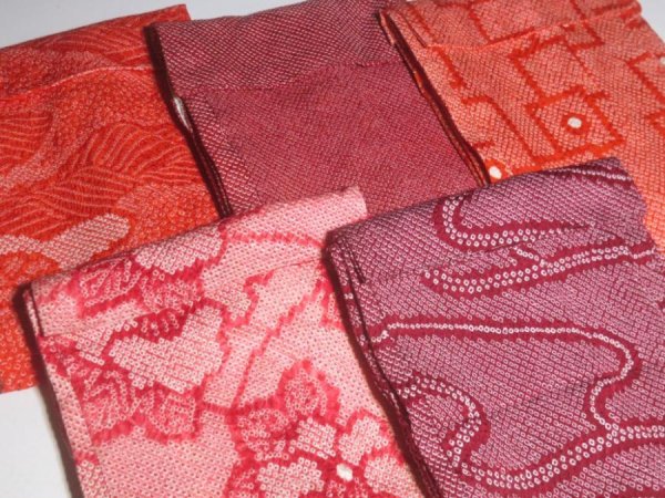 Photo5: 6SHG1z12  Japanese Kimono Silk SHIBORI HAORI 20pcs FREE SHIPPING (5)