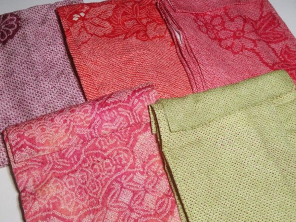Photo3: 6SHG3z12  Japanese Kimono Silk SHIBORI HAORI 20pcs FREE SHIPPING (3)