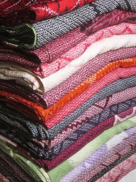 Photo1: 6SHG4z12  Japanese Kimono Silk SHIBORI HAORI 20pcs FREE SHIPPING (1)