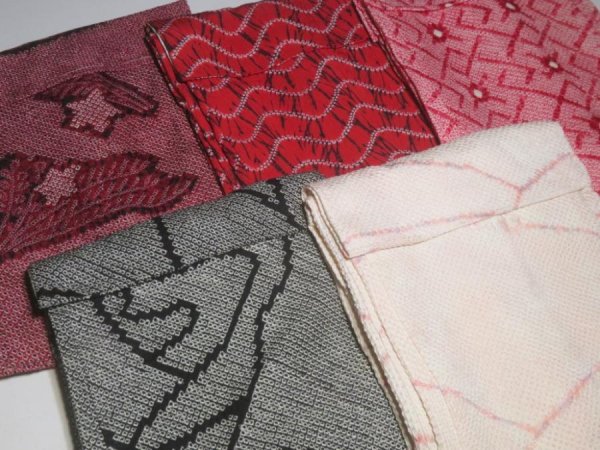Photo2: 6SHG4z12  Japanese Kimono Silk SHIBORI HAORI 20pcs FREE SHIPPING (2)