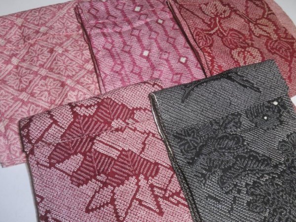 Photo5: 6SHG4z12  Japanese Kimono Silk SHIBORI HAORI 20pcs FREE SHIPPING (5)