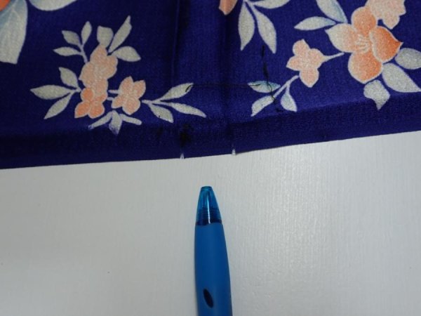 Photo6: 3E04z90  Japanese Kimono Silk  FABRIC Flower  65.4x14.4 (6)