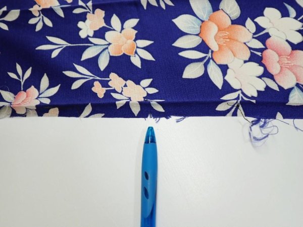Photo6: 3E09z50  Japanese Kimono Silk  FABRIC Flower  81.5x7.1 (6)
