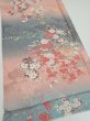Photo2: 3E02z60  Japanese Kimono Silk  FABRIC Flowers Pink 44.1x14.6 (2)