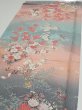 Photo3: 3E02z60  Japanese Kimono Silk  FABRIC Flowers Pink 44.1x14.6 (3)