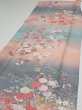 Photo3: 3E06z90  Japanese Kimono Silk  FABRIC Flowers Pink 66.5x14.6 (3)