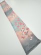 Photo5: 3E07z40  Japanese Kimono Silk  FABRIC Flowers Pink 59.1x7.3 (5)