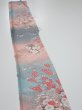 Photo3: 3E08z40  Japanese Kimono Silk  FABRIC Flowers Pink 59.8x7.3 (3)