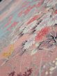 Photo4: 3E08z40  Japanese Kimono Silk  FABRIC Flowers Pink 59.8x7.3 (4)
