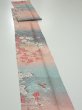 Photo2: 3E09z60  Japanese Kimono Silk  FABRIC Flowers Pink 84.3x7.3 (2)