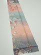 Photo3: 3E09z60  Japanese Kimono Silk  FABRIC Flowers Pink 84.3x7.3 (3)