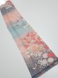 Photo1: 3E10z30  Japanese Kimono Silk  FABRIC Flowers Pink 37.8x7.3 (1)