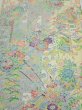 Photo1: 3E01z60  Japanese Kimono Silk  FABRIC Flower cart Light yellow 44.1x14.8 (1)