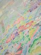 Photo4: 3E01z60  Japanese Kimono Silk  FABRIC Flower cart Light yellow 44.1x14.8 (4)
