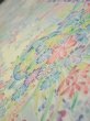 Photo4: 3E05z90  Japanese Kimono Silk  FABRIC Flower cart Light yellow 68.5x14.6 (4)