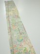 Photo2: 3E08z40  Japanese Kimono Silk  FABRIC Flower cart Light yellow 60.6x7.3 (2)