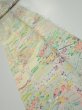 Photo1: 3E09z60  Japanese Kimono Silk  FABRIC Flower cart Light yellow 87.8x7.3 (1)