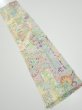 Photo1: 3E10z30  Japanese Kimono Silk  FABRIC Flower cart Light yellow 33.9x7.3 (1)