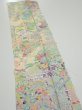 Photo4: 3E10z30  Japanese Kimono Silk  FABRIC Flower cart Light yellow 33.9x7.3 (4)