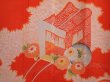 Photo3: 6622T01z450 Antique Japanese Kimono Silk JUBAN Royal cart Tomato red (3)