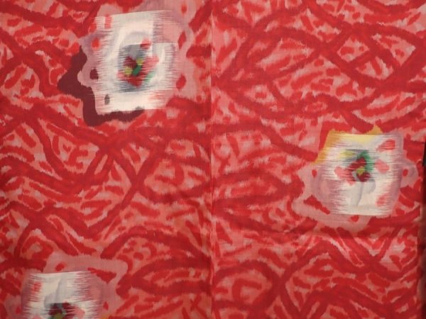 Photo3: 6622T02z400 Vintage Japanese Kimono Silk MEISEN HAORI Rose Dull red (3)