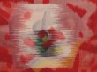 Photo4: 6622T02z400 Vintage Japanese Kimono Silk MEISEN HAORI Rose Dull red (4)