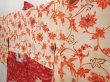 Photo7: 6622T02z400 Vintage Japanese Kimono Silk MEISEN HAORI Rose Dull red (7)
