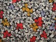 Photo3: 6622T05z470 Vintage Japanese Kimono Silk MEISEN HAORI Leaf Black (3)