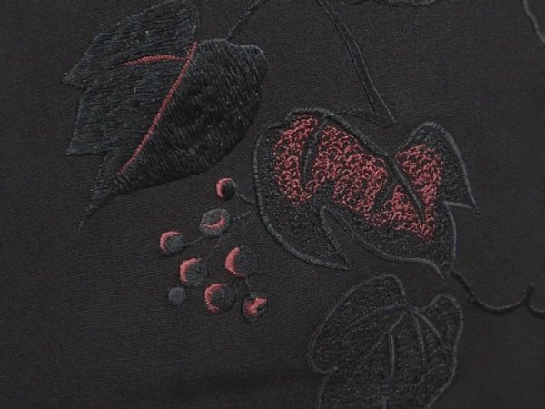 Photo4: 6622T06z540 Vintage Japanese Kimono Silk HAORI Grape Black (4)