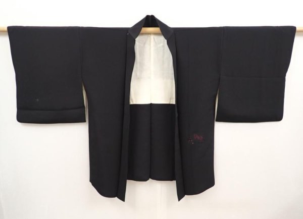 Photo6: 6622T06z540 Vintage Japanese Kimono Silk HAORI Grape Black (6)