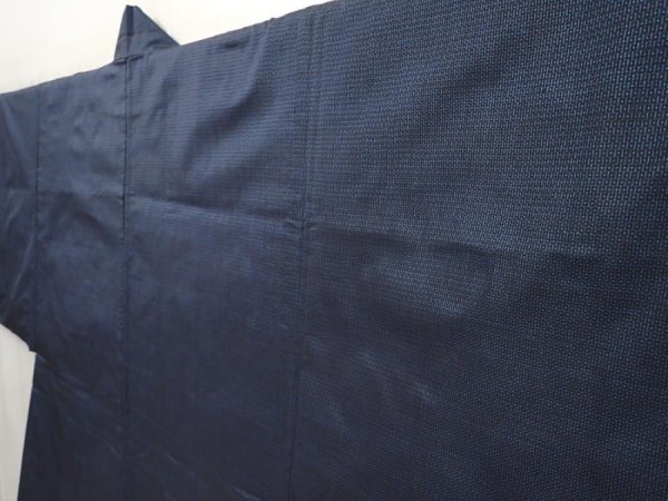 Photo3: 6622T07z520 Vintage Japanese Kimono Silk Men's Oshima HAORI Shunga Navy (3)