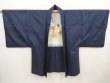 Photo4: 6622T07z520 Vintage Japanese Kimono Silk Men's Oshima HAORI Shunga Navy (4)