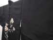 Photo2: 6622T08z530 Vintage Japanese Kimono Silk HAORI Flower Black (2)