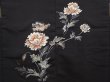 Photo3: 6622T08z530 Vintage Japanese Kimono Silk HAORI Flower Black (3)