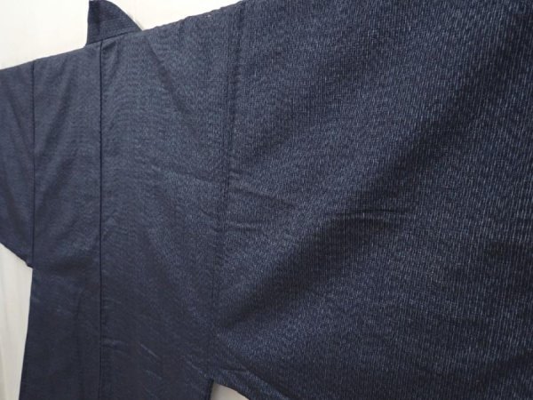 Photo5: 6622T09z530 Vintage Japanese Kimono Silk Men's HAORI Old coins Blue-Gray (5)